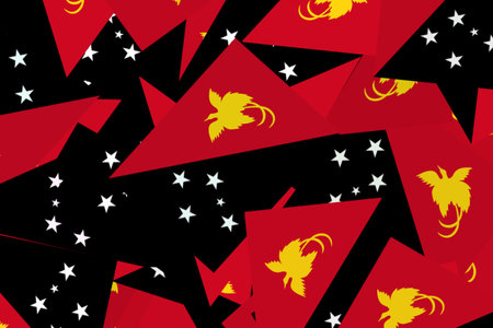 Beautiful patterns of Papua New Guinea flag designの写真素材