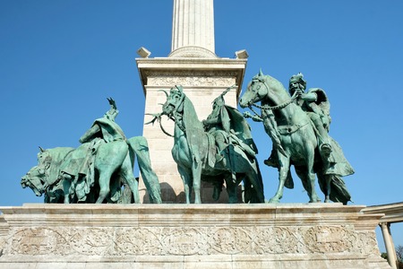 Traveling in Europe. Budapest Hungary monument Heroesの写真素材