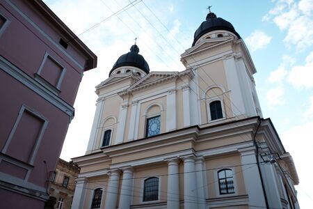 Church, religion. Street in the city of Lviv Ukraine