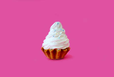 Cakes on a pink background. Sweets close-upの写真素材