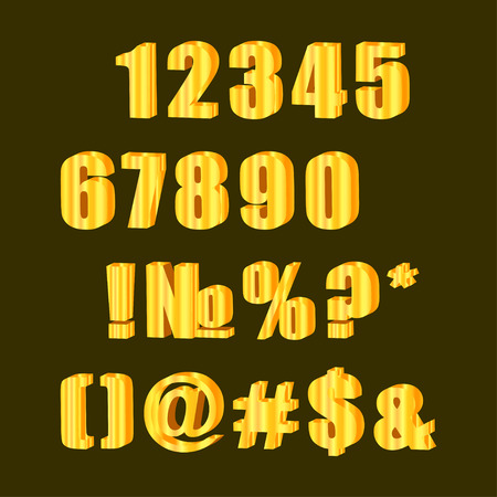 Golden figures on a dark blue background.のイラスト素材