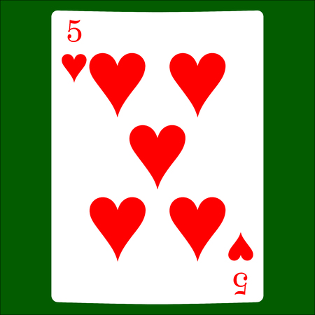 Five hearts. Card suit icon vector, playing cards symbols vectorのイラスト素材