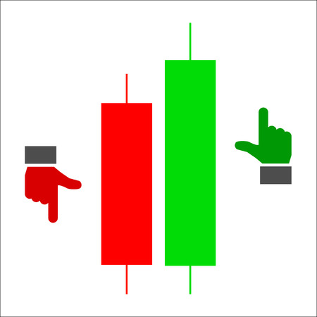 Candle stick graph trading chart to analyze the trade in the foreign exchange and stock market. Forex market. Forex trading. Japanese candles.のイラスト素材