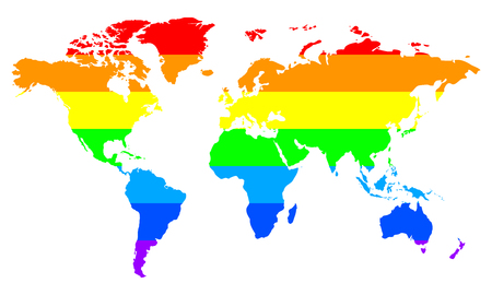 Gay pride world map. Gay pride concept â vectorのイラスト素材