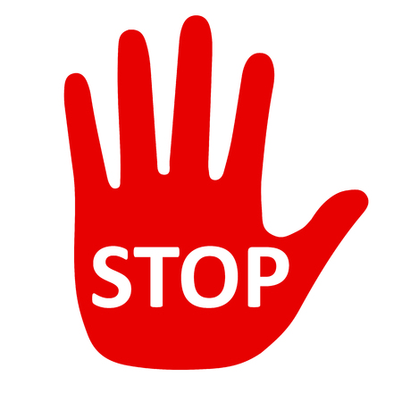 Stop sign with hand - stock vectorのイラスト素材