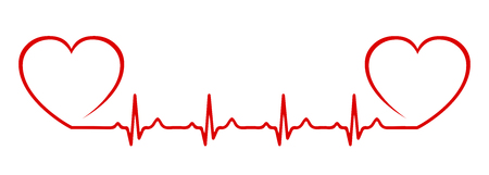 Two heart, one pulse - stock vectorのイラスト素材