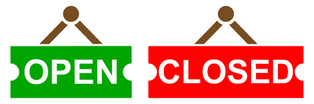 Open and closed signboard - stock vectorのイラスト素材
