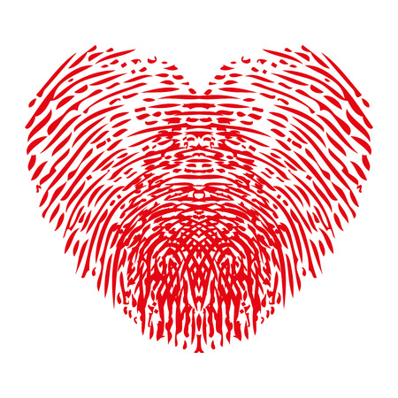 Fingerprints heart icon - stock vectorのイラスト素材