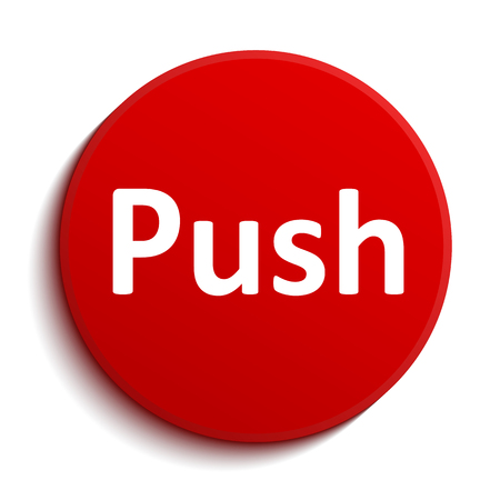 Red button with text push - stock vectorのイラスト素材