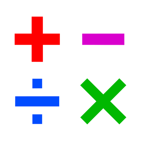 Basic mathematical sign, math flat signs icon - stock vectorのイラスト素材
