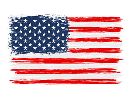 USA colorful brush strokes painted flag - stock vectorのイラスト素材