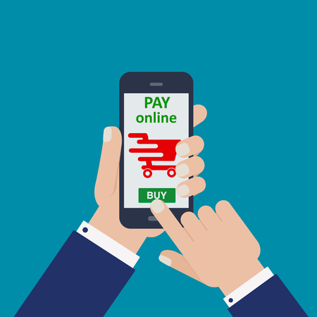 Online money transaction, mobile banking and mobile payment â stock vectorのイラスト素材