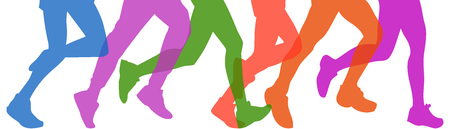 A legs of people are runningのイラスト素材