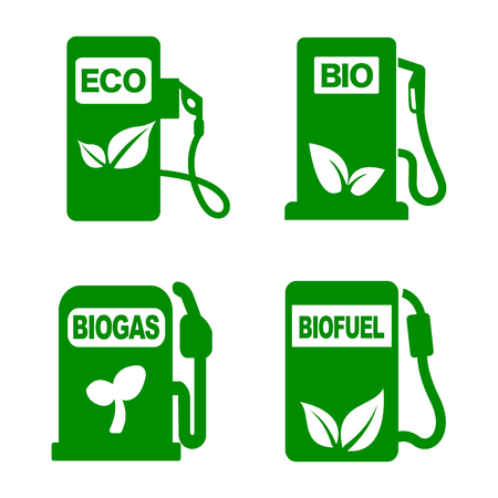 Set of refueling columnのイラスト素材