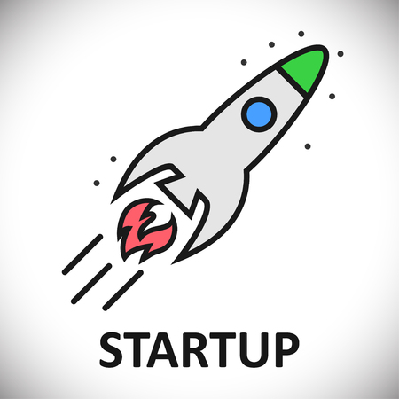 Startup Rocket conceptのイラスト素材