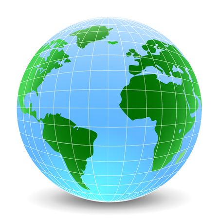 Blue globes with continents - vector illustrationのイラスト素材