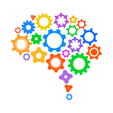 Creative concept the human brain of gear - stock vectorのイラスト素材