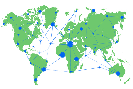 Network connection, globe connection, technology sphere, concept future world - for stockのイラスト素材