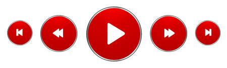 Red Music Player Buttons â€“ stock vector