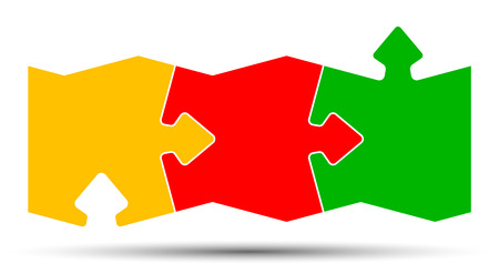 Three puzzle, teamwork, partnership, cooperation - vectorのイラスト素材