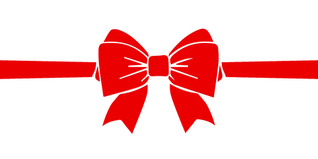 Gift decoration. Beautiful red ribbon sign - stock vectorのイラスト素材