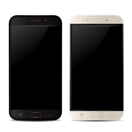 Black and white smartphone with black screen - stock vectorのイラスト素材