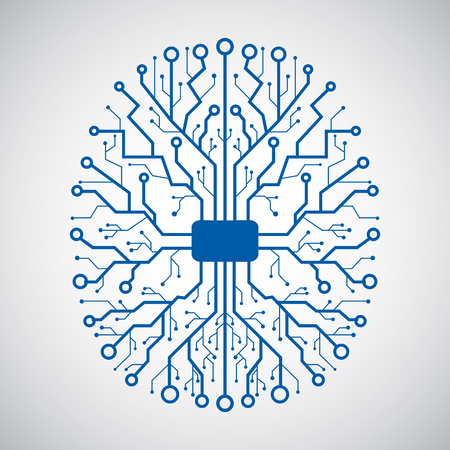 Creative technology human brain with neural bonds - stock vectorのイラスト素材
