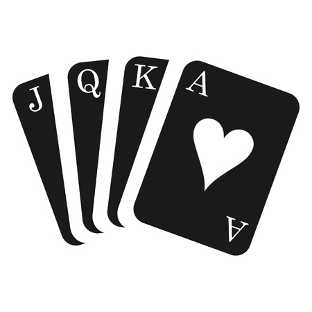 Hanging card suit icon vector, playing cards symbols vector