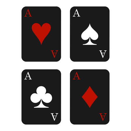 Black card suit icon vector, playing cards symbols vectorのイラスト素材