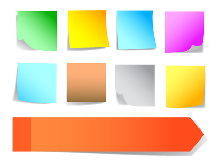 Set colored sticky papers - stock vectorのイラスト素材