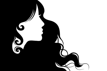 Silhouette hair girl, salon â stock vectorのイラスト素材