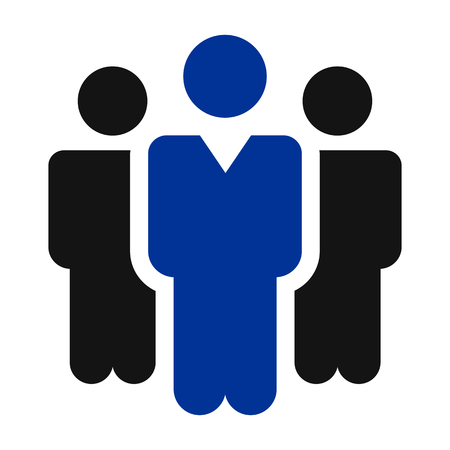 Teamwork icon, staff, partnership, three person - stock vectorのイラスト素材