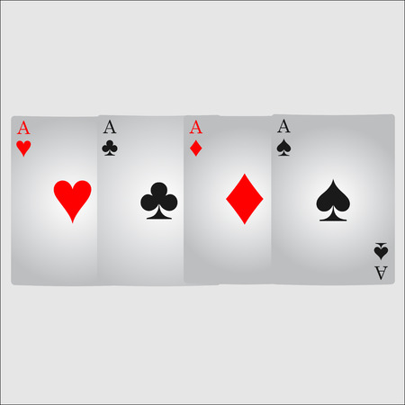 Ace card suit icon vector, playing cards symbols vector, set icon symbol suit, card suit icon sign, icon - stock vectorのイラスト素材