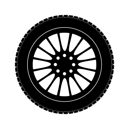 Simple black moto tire - stock vectorのイラスト素材