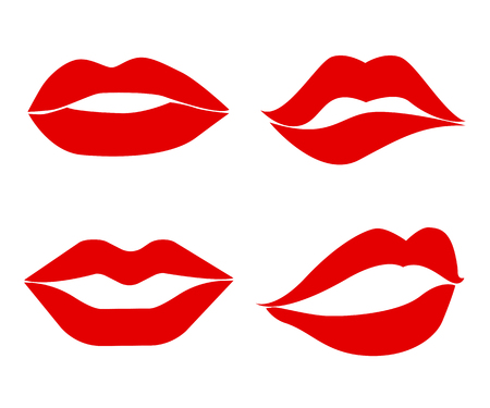 Set imprint kiss lips â vectorのイラスト素材