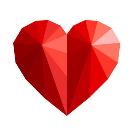 Polygonal red heart - stock vectorのイラスト素材