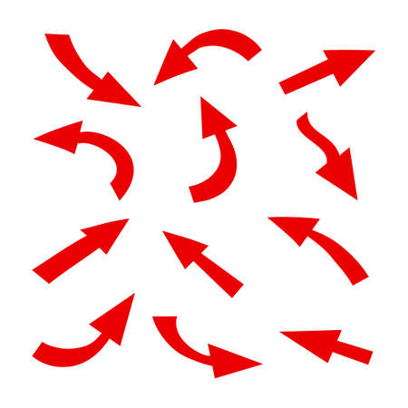 Set arrow icon. Different red arrows sign. Elements for infographic - vectorのイラスト素材