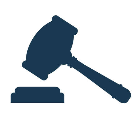 Auction hammer icon. Law judge gavel symbol - stock vectorのイラスト素材