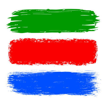 Colored collection of paint, brush strokes - vectorのイラスト素材