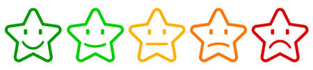 Five smilies star - vector