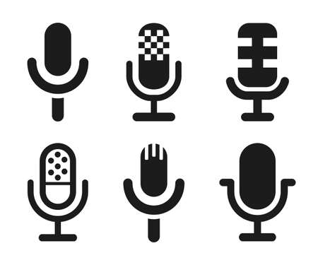 Microphone speaker icon set for apps and websites - stock vectorのイラスト素材