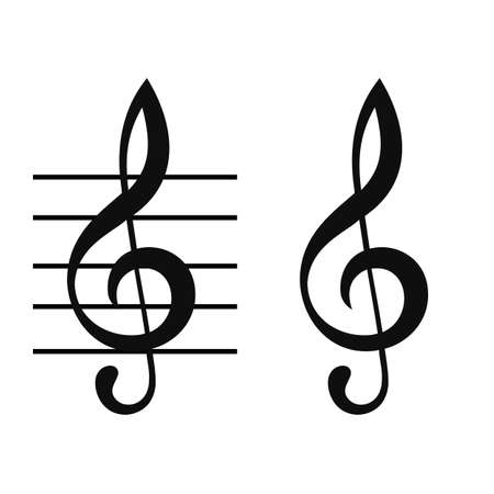 Treble clef, music note - stock vectorのイラスト素材