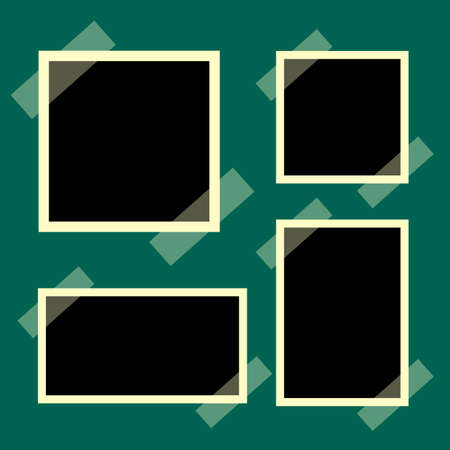 Set old photo frame - stock vectorのイラスト素材