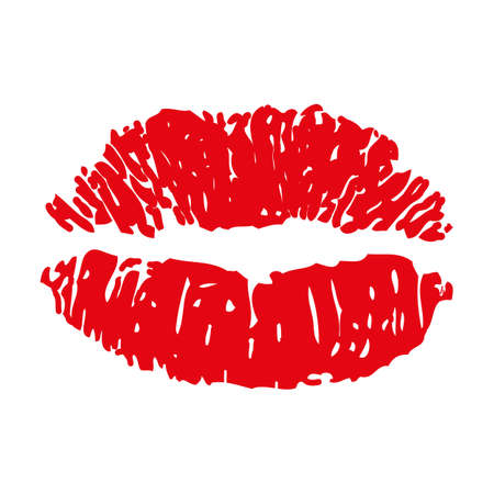 Red imprint kiss lips - vectorのイラスト素材
