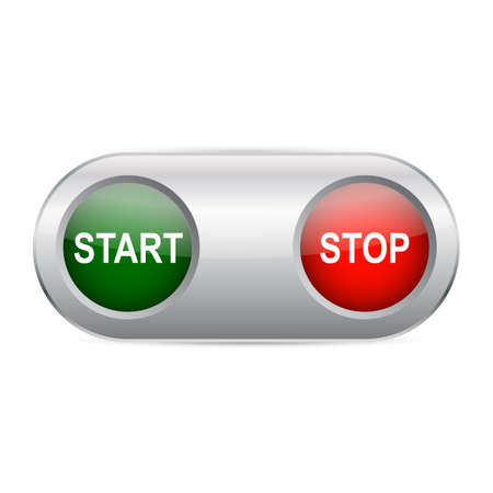 One button start and stop - stock vectorのイラスト素材