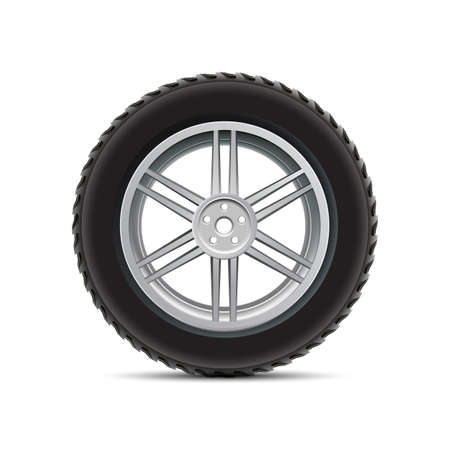 Black auto tire on white backgroundのイラスト素材