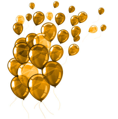 Yellow helium fly balloons - stock vectorのイラスト素材