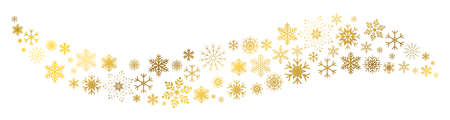 Golden wave snowflake background - stock vector
