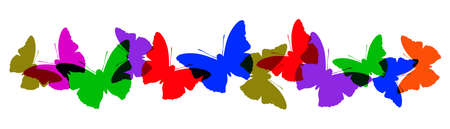 Set colorful butterfly silhouettes on white background - stock vectorのイラスト素材