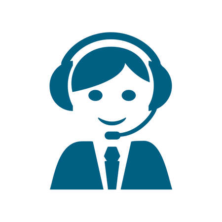 Positive dispatcher, happy emotion - stock vectorのイラスト素材